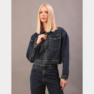 Jaqueta Jeans Calvin Klein Cropped Feminina