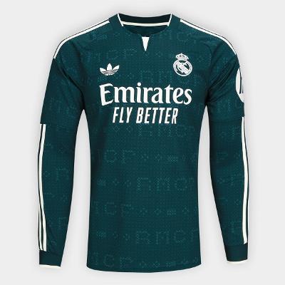 Camisa Real Madrid Manga Longa Away 26/27 s/n Torcedor Adidas Masculina