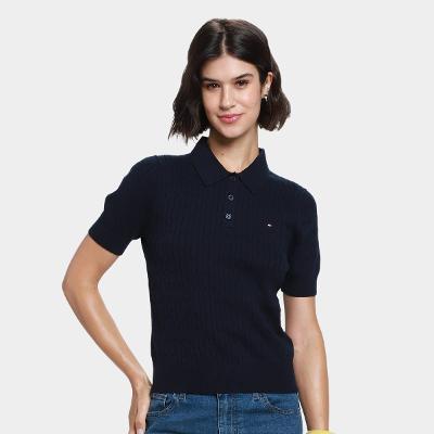 Camisa Polo Tommy Hilfiger Tricô Feminina