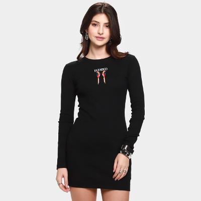 Vestido Farm Curto Manga Longa