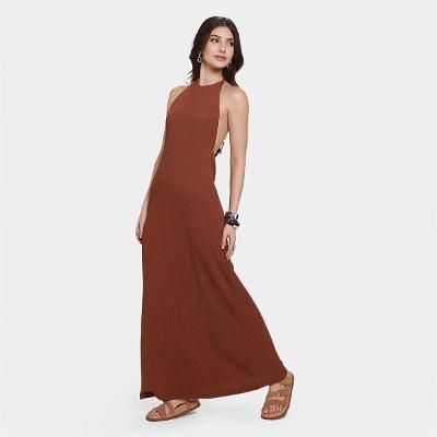 Vestido Farm Longo Frente Única