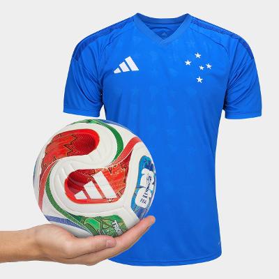Camisa Cruzeiro I 26/27 S/N Torcedor Masculina + Mini Bola Adidas Trionda