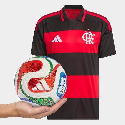 Camisa Flamengo I 26/27 S/N Torcedor Masculina + Mini Bola Adidas Trionda