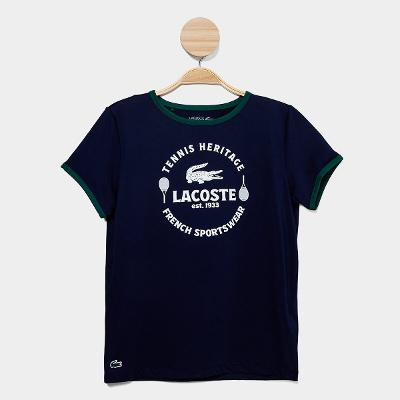 Camiseta Infantil Lacoste Sport Jersey Ringer Menina