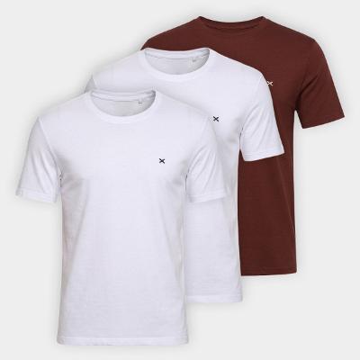Kit Camiseta Hering Slim Bordado C/ 3 Masculina
