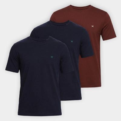 Kit Camiseta Hering Slim Bordado C/ 3 Masculina