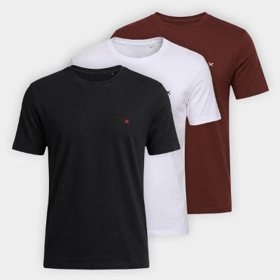 Kit Camiseta Hering Slim Bordado C/ 3 Masculina
