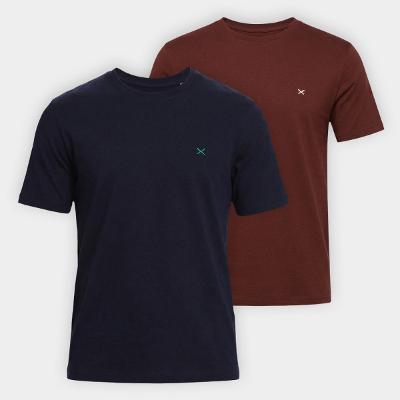Kit Camiseta Hering Slim Bordado C/ 2 Masculina