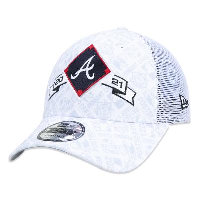 Bone New Era 9FORTY Trucker Atlanta Braves Campeao World Series Champions 2021 Locker Room