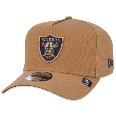 Bone New Era 9FORTY A-Frame Snapback NFL Las Vegas Raiders Aba Curva Caqui