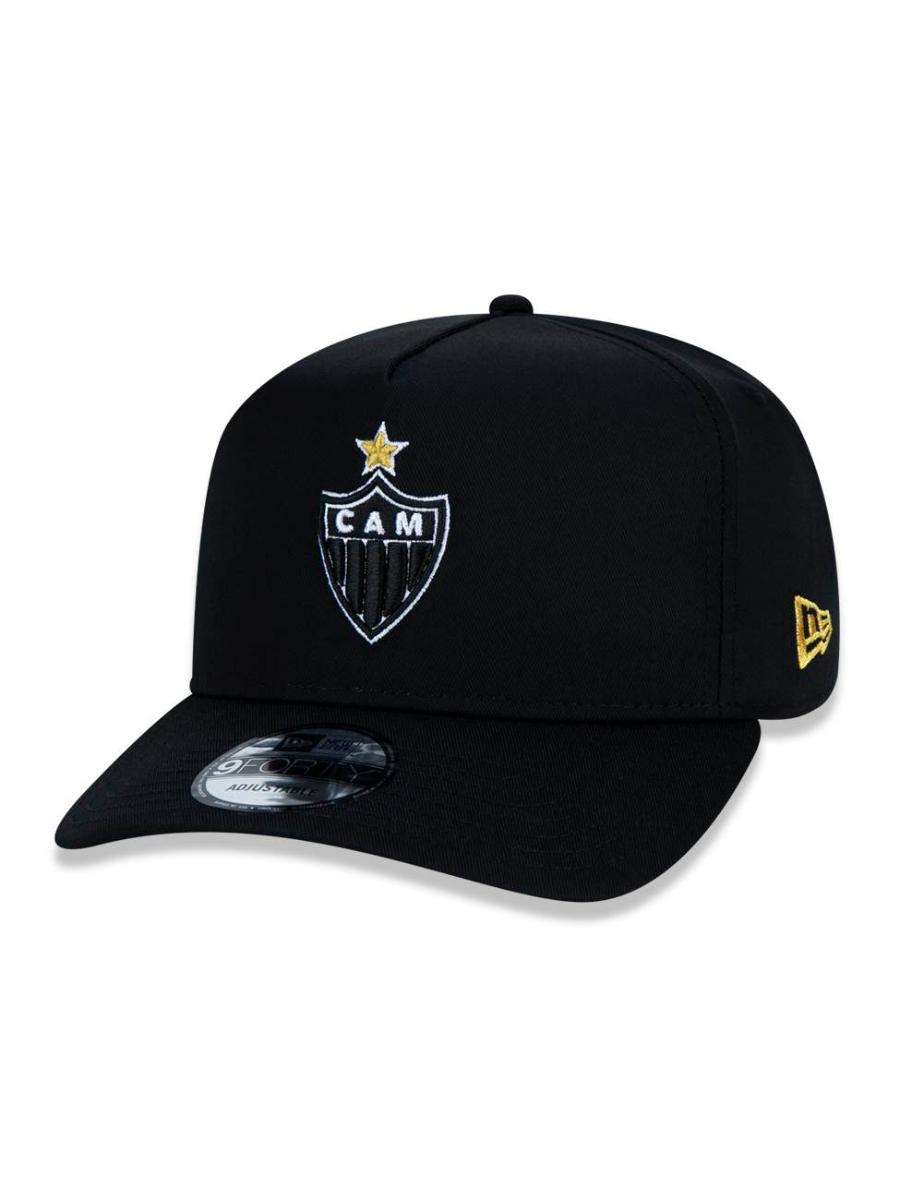 Bone New Era 9FORTY A-Frame Atletico Mineiro Futebol Aba Curva Preto - 1