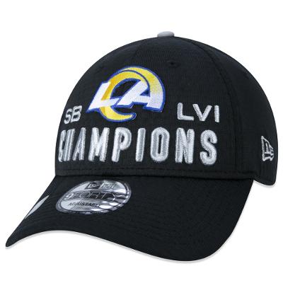 Bone New Era 9FORTY Los Angeles Rams Super Bowl LVI Champions Snapback Aba Curva