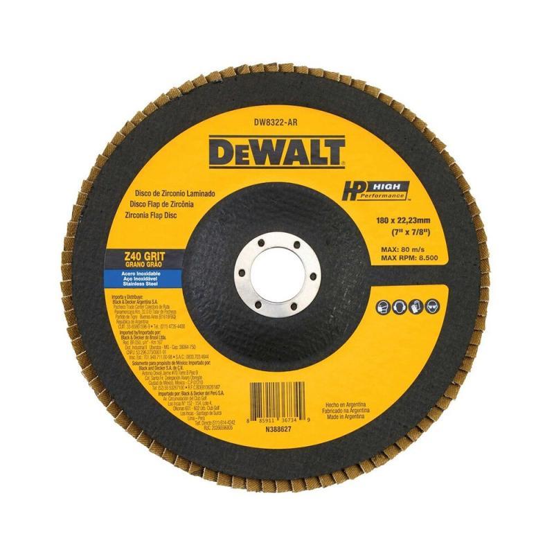 Disco Flap Dewalt 7 x 7/8 G40 Cônico - 1