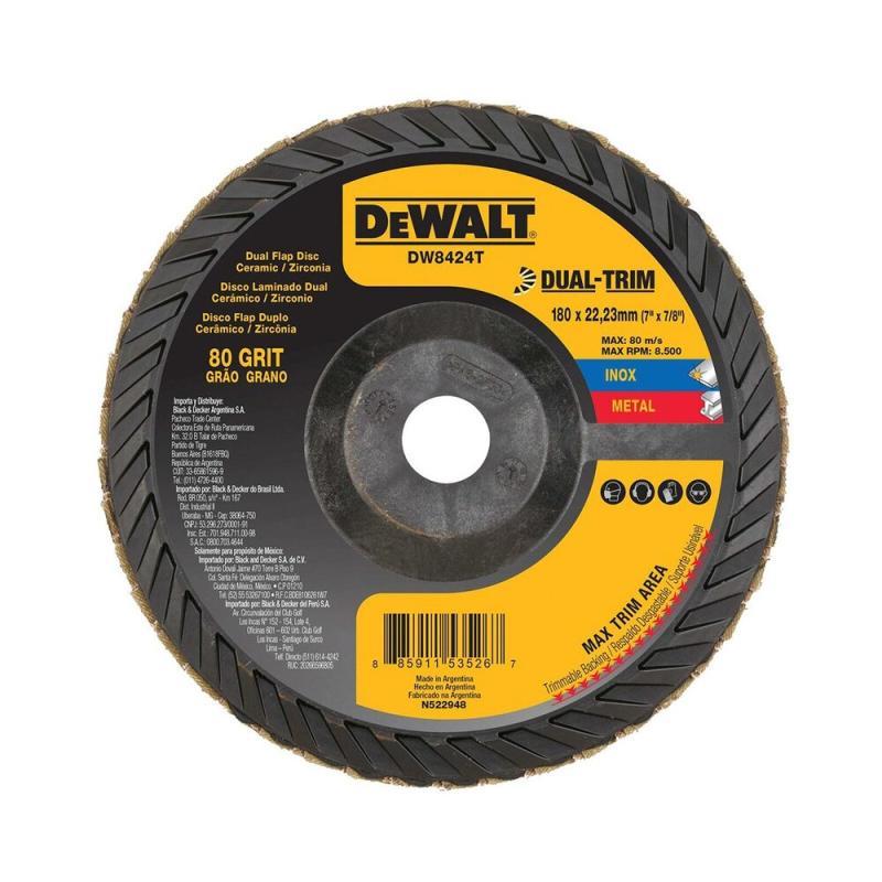 Disco Flap Dewalt 7 x 7/8 G80 Dual-Trim - 1