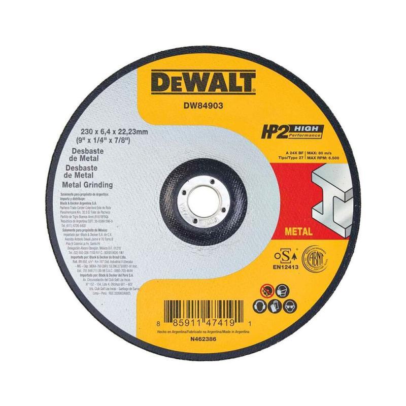 Disco Desbaste Dewalt Metal HP2 9 x 6,4mm x 7/8 - 1