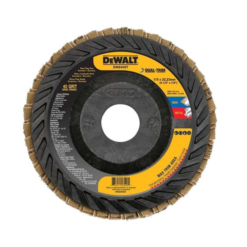 Disco Flap Dewalt 4 1/2 x 7/8 G40 Dual-Trim - 1