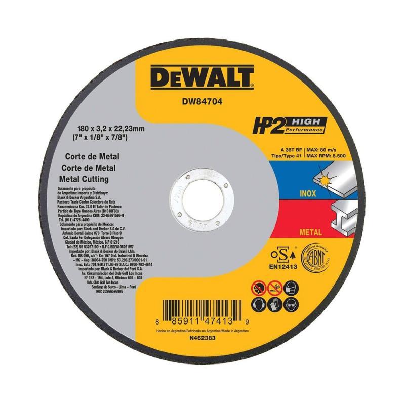 Disco Corte Dewalt Inox HP2 7 x 3,2mm x 7/8 - 1