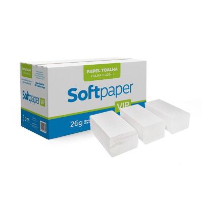 Papel Toalha Interfolhado Folha Simples 2400 folhas 26g | Softpaper Vip