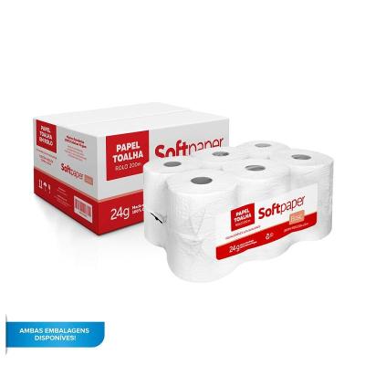 Papel Toalha Folha Simples 200 Metros 6 Bobinas 24g | Softpaper Basic