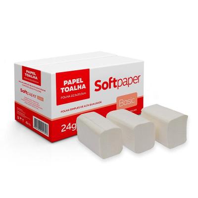 Papel Toalha Interfolhado Folha Simples 2000 folhas 24g | Softpaper Basic