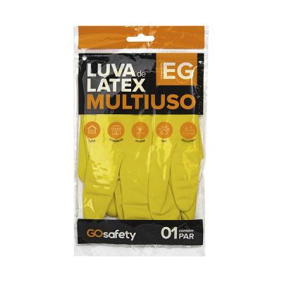 Luva Látex Amarela Flocada Multiuso EG | Go Safety