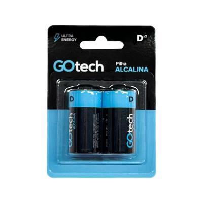 Pilha Alcalina Go Tech LR20 D Grande 2UN