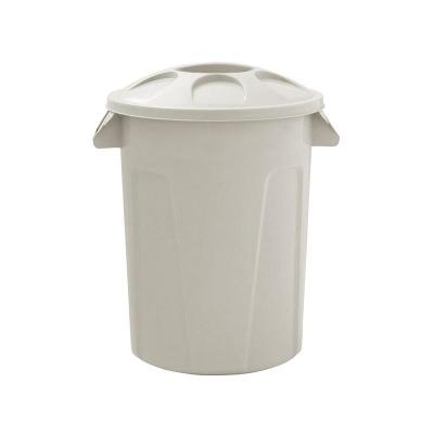 Lixeira Plástica Cesto com Tampa Branco 60 Litros