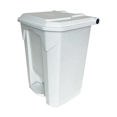 Lixeira Plástica Branca com pedal 72 litros | Wite