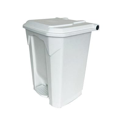 Lixeira Plástica Branca com pedal 50 litros | Wite