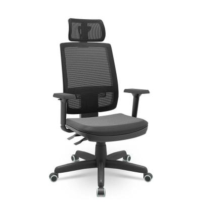 Cadeira Presidente Telada Encosto Regulável com Apoio Cabeça | Brizza