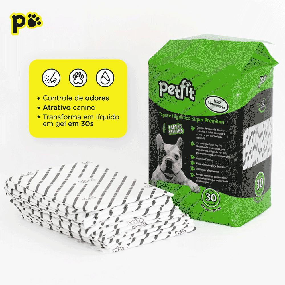 Tapete Higiênico Slim Super Premium 80x60cm Carvão Ativado Bambu Petfit - 4