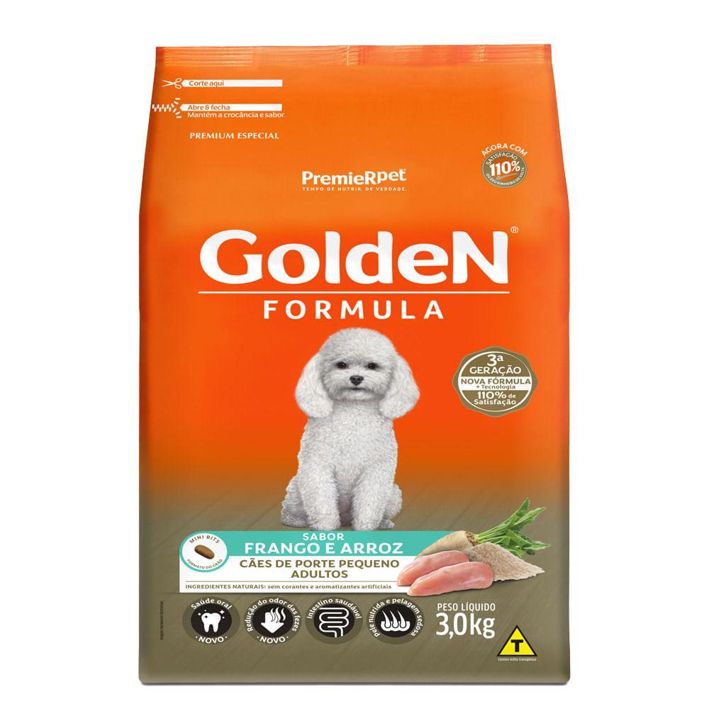 Ração Golden Fórmula Cães Adultos Raças Pequenas Frango e Arroz Mini Bits - 3