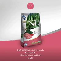 Ração N&amp;D Spirulina Gatos Adultos Castrados Suíno - 9