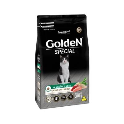 Ração Golden Special Gatos Adultos Castrados Frango e Carne