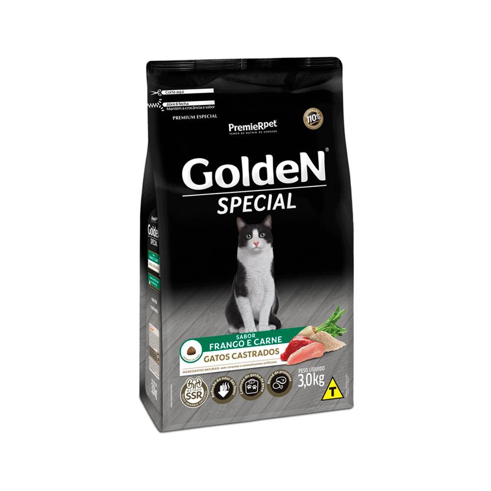 Ração Golden Special Gatos Adultos Castrados Frango e Carne - 1