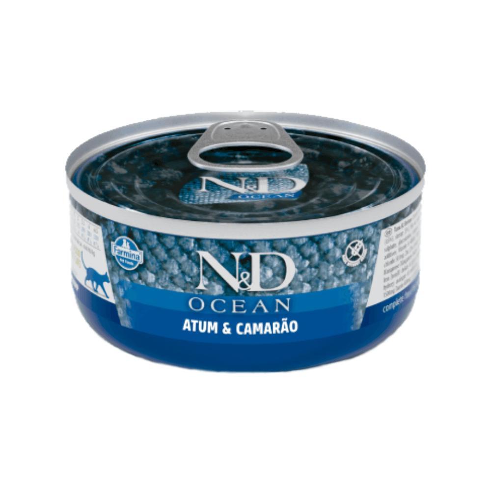 Ração Úmida N&amp;D Ocean Gatos Adultos Atum e Camarão - 1