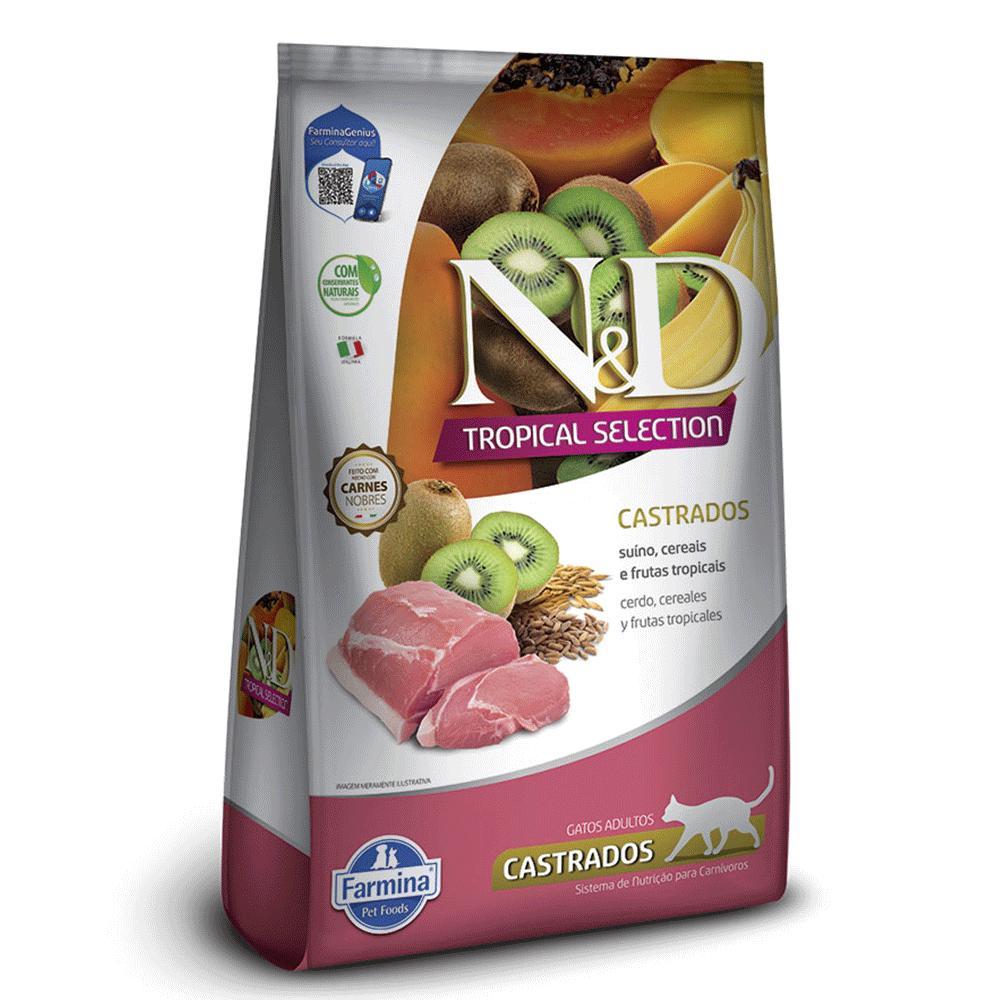 Ração N&amp;D Tropical Selection Gatos Castrados Suíno - 3