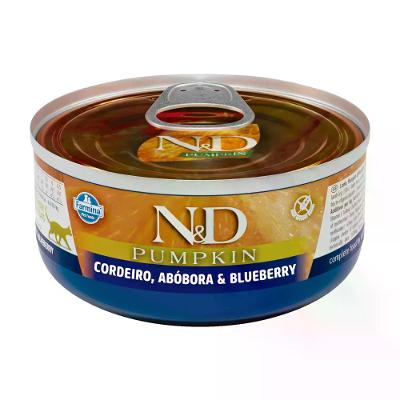 Ração Úmida N&amp;D Pumpkin Gatos Adultos Cordeiro, Abóbora e Blueberry
