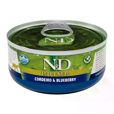 Ração Úmida N&amp;D Prime Gatos Adultos Cordeiro e Blueberry