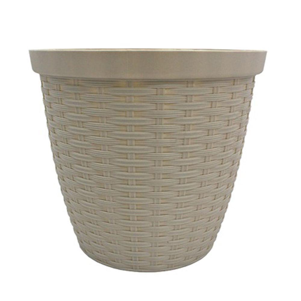 Cachepô Rattan Taupe FG Import Cinza - 1