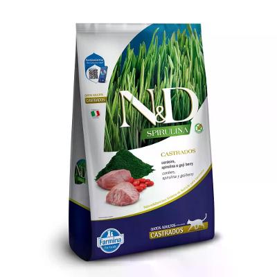 Ração N&amp;D Spirulina Gatos Adultos Castrados Cordeiro