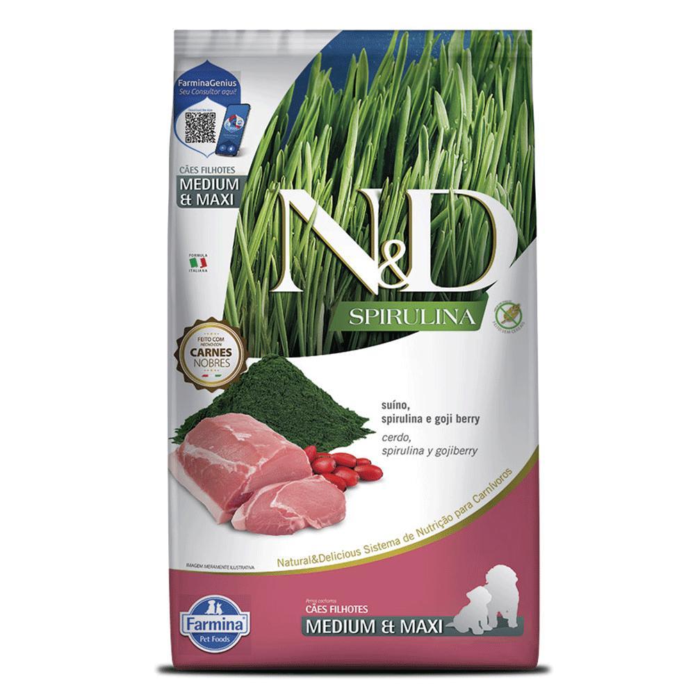 Ração N&amp;D Spirulina Cães Puppy Medium e Maxi Suíno - 2