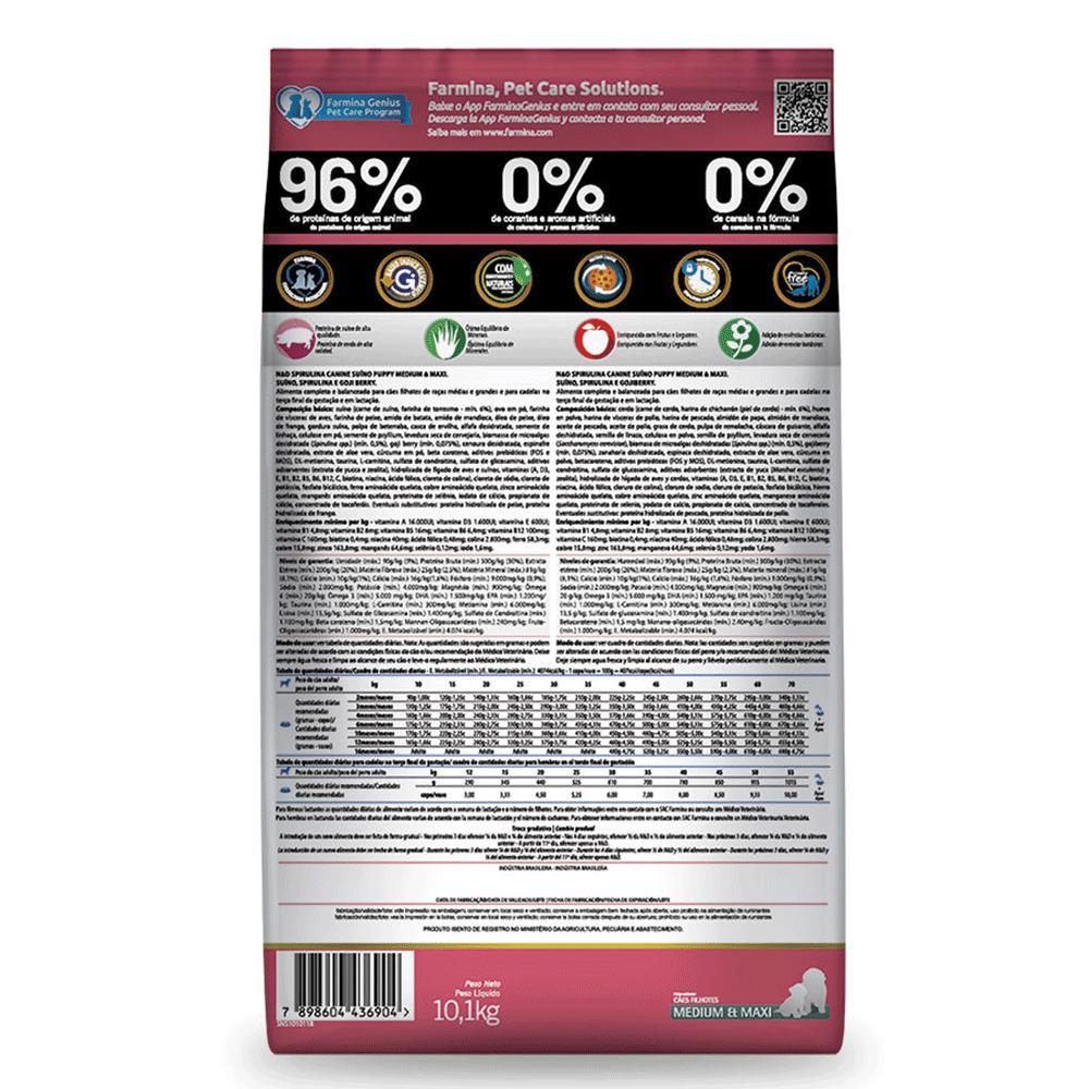 Ração N&amp;D Spirulina Cães Puppy Medium e Maxi Suíno - 4