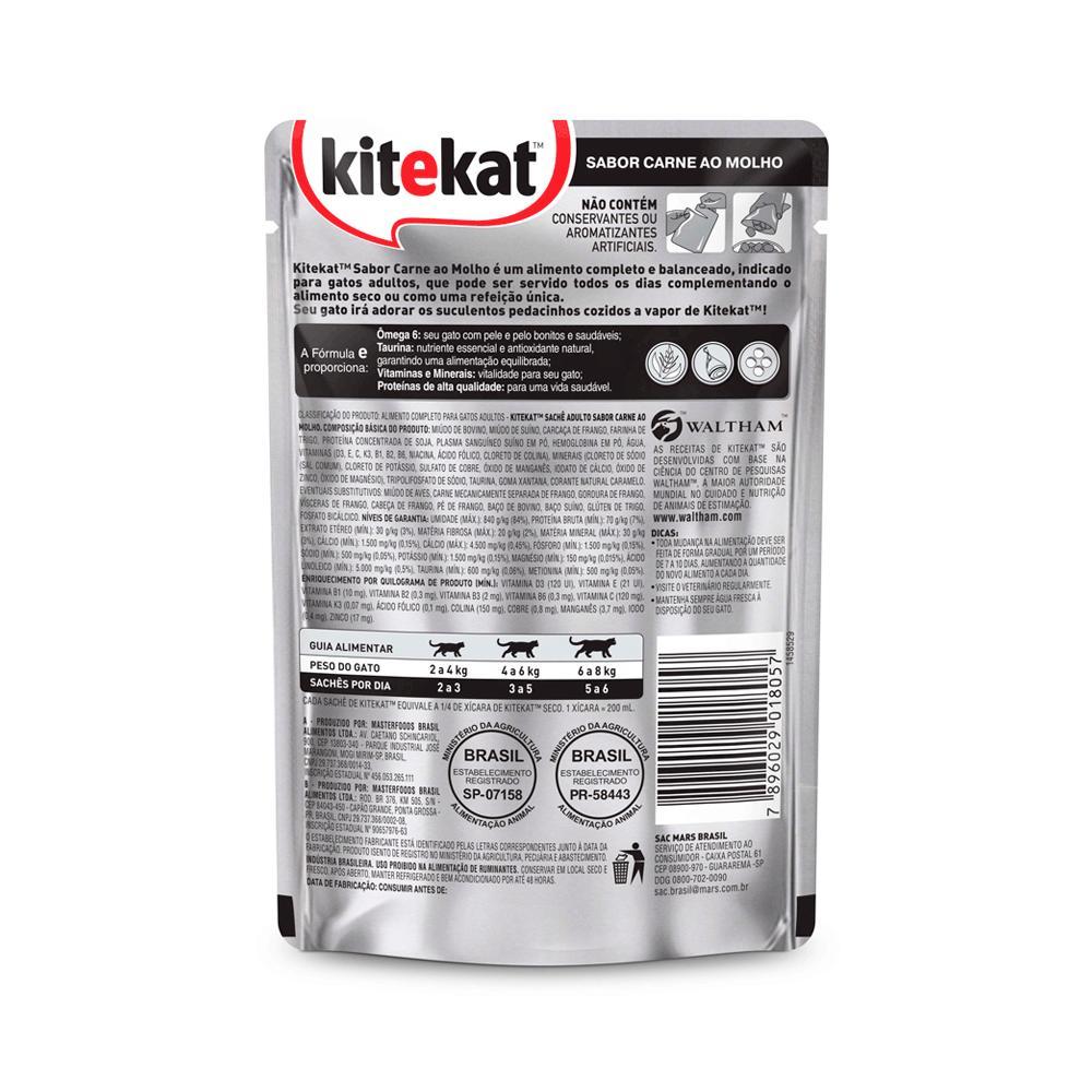 Ração Úmida KiteKat Sachê para Gatos Adultos Carne ao Molho - 3