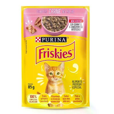 Ração Úmida Friskies Gatos Filhotes Carne ao molho