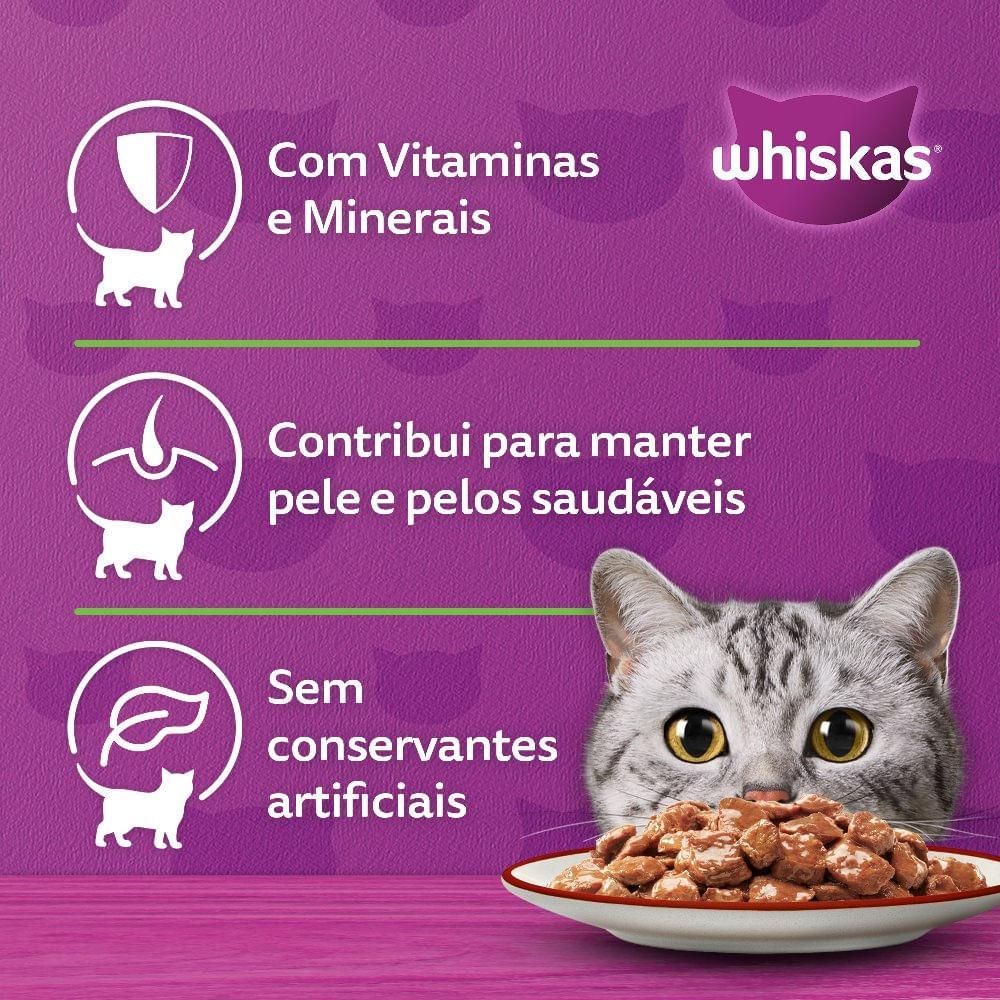 Ração Úmida Whiskas Sachê Carne ao Molho Gatos Adultos - 6