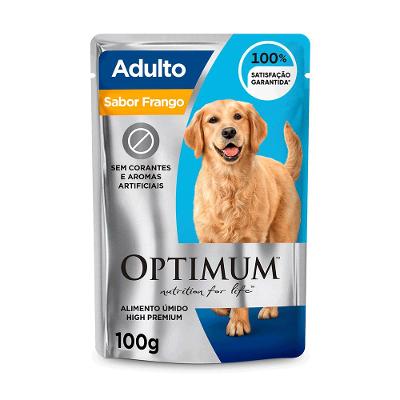 Ração Úmida Optimum Sachê Cães Adultos Frango