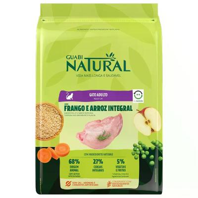 Ração Guabi Natural Gatos Adultos Frango e Arroz Integral
