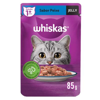 Ração Úmida Whiskas Sachê Peixe Jelly Gatos Adultos