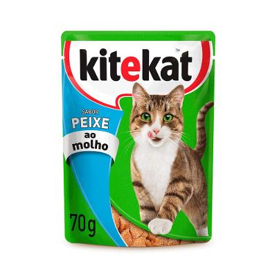 Ração Úmida KiteKat Sachê para Gatos Adultos Peixe ao Molho